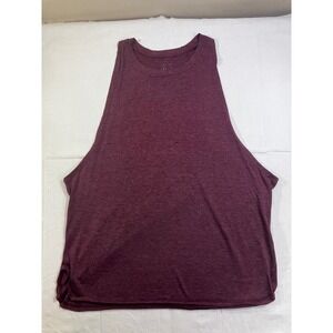 Womens XL Burgundy Heather Racerback Muscle Tank Top Activewear Relaxed Fit
